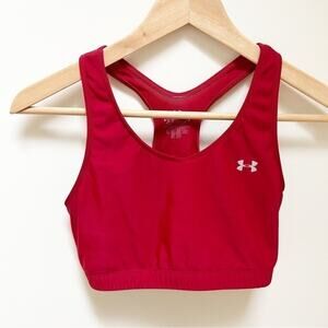 Under Armour Women's Red Racerback Mesh Back Activewear Sports Bra Size M